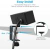 imageCCCEI Desk Clamp Power Strip with USBA and USBC Ports Desktop Mount Surge Protector 1200J Widely Spaced Desk Outlet Station Fast Charging 10 FT Flat Plug Fit 19 inch Tabletop Edge BlackBlack45W