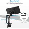 imageCCCEI Desk Clamp Power Strip with USBA and USBC Ports Desktop Mount Surge Protector 1200J Widely Spaced Desk Outlet Station Fast Charging 6 FT Flat Plug Fit 19 inch Tabletop Edge BlackBlack20W