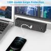 imageCCCEI Desk Clamp Power Strip with USBA and USBC Ports Desktop Mount Surge Protector 1200J Widely Spaced Desk Outlet Station Fast Charging 6 FT Flat Plug Fit 19 inch Tabletop Edge BlackBlack45W