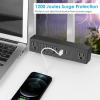 imageCCCEI Desk Clamp Power Strip with USBA and USBC Ports Desktop Mount Surge Protector 1200J Widely Spaced Desk Outlet Station Fast Charging 6 FT Flat Plug Fit 19 inch Tabletop Edge BlackBlack20W
