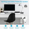 imageCCCEI Desk Clamp Power Strip with USBA and USBC Ports Desktop Mount Surge Protector 1200J Widely Spaced Desk Outlet Station Fast Charging 6 FT Flat Plug Fit 19 inch Tabletop Edge BlackBlack20W