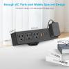 imageCCCEI Desk Clamp Power Strip with USBA and USBC Ports Desktop Mount Surge Protector 1200J Widely Spaced Desk Outlet Station Fast Charging 6 FT Flat Plug Fit 19 inch Tabletop Edge BlackBlack20W