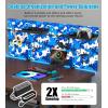 imageCCCEI Desk Organizer and Storage with Charging Station Navy Blue Clamp on Table Pegboard Gaming Standing Office Supplies Shelf Accessorie Metal Peg Board Privacy Panels Gifts for Men 10FTNavy Blue