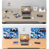 imageCCCEI Desk Organizer and Storage with Charging Station Navy Blue Clamp on Table Pegboard Gaming Standing Office Supplies Shelf Accessorie Metal Peg Board Privacy Panels Gifts for Men 10FTNavy Blue