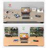 imageCCCEI Desk Organizer and Storage with Charging Station Navy Blue Clamp on Table Pegboard Gaming Standing Office Supplies Shelf Accessorie Metal Peg Board Privacy Panels Gifts for Men 10FTArmy Green
