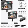 imageCCCEI Desk Organizer and Storage with Charging Station Pegboard Deco Clamp on Desk Gaming Office Supplies Shelf Accessorie Metal Peg Board Privacy Panels Gifts for Men 6FT BlackBlack