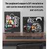 imageCCCEI Desk Organizer and Storage with Charging Station Pegboard Deco Clamp on Desk Gaming Office Supplies Shelf Accessorie Metal Peg Board Privacy Panels Gifts for Men 6FT BlackBlack