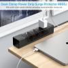 imageCCCEI Desk Outlet Station 45W USB C Port 12 Outlet Desktop Clamp Power Strip Surge Protector 4800J with Switch Nightstand Office Standing Desk Accessories Fit Thicker Table Edge or Screw Mount 6FT20W USBC