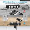imageCCCEI Desk Outlet Station 45W USB C Port 12 Outlet Desktop Clamp Power Strip Surge Protector 4800J with Switch Nightstand Office Standing Desk Accessories Fit Thicker Table Edge or Screw Mount 6FT20W USBC