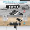 imageCCCEI Desk Outlet Station 45W USB C Port 12 Outlet Desktop Clamp Power Strip Surge Protector 4800J with Switch Nightstand Office Standing Desk Accessories Fit Thicker Table Edge or Screw Mount 6FT45W USBC