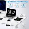 imageCCCEI Desk Power Strip with 18W USB C Fast Charge Port Black 800J Surge Protector Clamp Desktop Outlet Table Edge Mount Socket 6FT and Fit 16 inch Tabletop Edge ThickWhite45W