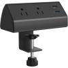 imageCCCEI Desk Power Strip with 18W USB C Fast Charge Port Black 800J Surge Protector Clamp Desktop Outlet Table Edge Mount Socket 6FT and Fit 16 inch Tabletop Edge ThickBlack20W
