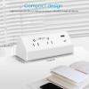 imageCCCEI Desk Power Strip with 18W USB C Fast Charge Port Black 800J Surge Protector Clamp Desktop Outlet Table Edge Mount Socket 6FT and Fit 16 inch Tabletop Edge ThickWhite20W