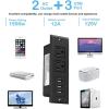 imageCCCEI Furniture Recessed Power Strip Black Desk Outlet with USB Ports in Conference Desktop Flush Mount Plug 6 ft Extension CordBlack