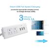 imageCCCEI Furniture Recessed Power Strip Black Desk Outlet with USB Ports in Conference Desktop Flush Mount Plug 6 ft Extension CordWhite