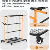 imageCCCEI Garage Organization with Wheels Outdoor Gargen Yard Shed Tools Organizer Cart Home Storage for Cleaning Supplies Broom Holder for Shovel and Rake Long Farming and Farming Tools RedOrange