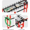 imageCCCEI Garage Organization with Wheels Outdoor Gargen Yard Shed Tools Organizer Cart Home Storage for Cleaning Supplies Broom Holder for Shovel and Rake Long Farming and Farming Tools RedRed