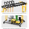 imageCCCEI Garage Organization with Wheels Outdoor Gargen Yard Shed Tools Organizer Cart Home Storage for Cleaning Supplies Broom Holder for Shovel and Rake Long Farming and Farming Tools RedYellow