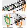imageCCCEI Garage Organization with Wheels Outdoor Gargen Yard Shed Tools Organizer Cart Home Storage for Cleaning Supplies Broom Holder for Shovel and Rake Long Farming and Farming Tools RedOrange