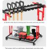 imageCCCEI Garage Organization with Wheels Outdoor Gargen Yard Shed Tools Organizer Cart Home Storage for Cleaning Supplies Broom Holder for Shovel and Rake Long Farming and Farming Tools RedRed