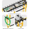 imageCCCEI Garage Organization with Wheels Outdoor Gargen Yard Shed Tools Organizer Cart Home Storage for Cleaning Supplies Broom Holder for Shovel and Rake Long Farming and Farming Tools RedYellow