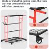 imageCCCEI Garage Organization with Wheels Outdoor Gargen Yard Shed Tools Organizer Cart Home Storage for Cleaning Supplies Broom Holder for Shovel and Rake Long Farming and Farming Tools RedRed