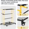 imageCCCEI Garage Organization with Wheels Outdoor Gargen Yard Shed Tools Organizer Cart Home Storage for Cleaning Supplies Broom Holder for Shovel and Rake Long Farming and Farming Tools RedYellow