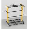 imageCCCEI Garage Organization with Wheels Outdoor Gargen Yard Shed Tools Organizer Cart Home Storage for Cleaning Supplies Broom Holder for Shovel and Rake Long Farming and Farming Tools RedYellow