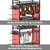 imageCCCEI Garage Power Tools Organizer Cart with Charging Station Black Floor Standing Rolling Drill and Tools Battery Storage Cart on Wheels Utility Rack Gift for Men Husband FatherRed
