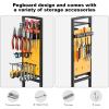 imageCCCEI Garage Power Tools Organizer Cart with Charging Station Black Floor Standing Rolling Drill and Tools Battery Storage Cart on Wheels Utility Rack Gift for Men Husband FatherYellow