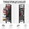 imageCCCEI Garage Power Tools Organizer Cart with Charging Station Black Floor Standing Rolling Drill and Tools Battery Storage Cart on Wheels Utility Rack Gift for Men Husband FatherBlack