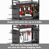 imageCCCEI Garage Power Tools Organizer Cart with Charging Station Black Floor Standing Rolling Drill and Tools Battery Storage Cart on Wheels Utility Rack Gift for Men Husband FatherBlack