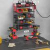 imageCCCEI Garage Tools Storage with Charging Station Power Tool Battery Organizer Utility Shelf with Power Strip 4 Drills Holder Wall Mount Rack BlackSmall
