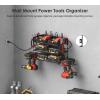 imageCCCEI Garage Tools Storage with Charging Station Power Tool Battery Organizer Utility Shelf with Power Strip 4 Drills Holder Wall Mount Rack BlackSmall