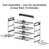 imageCCCEI Garage Tools Storage with Charging Station Power Tool Battery Organizer Utility Shelf with Power Strip 4 Drills Holder Wall Mount Rack BlackSmall
