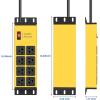imageCCCEI Heavy Duty Power Strip Surge Protector 20 AMP 8 Outlets 12 Gauge Industrial Shop Garage Metal Multiple Outlets 6 FT Extension Cord 515P Adapter High Amp 620R TSlot 20a for ApplianceYellow