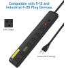 imageCCCEI Heavy Duty Power Strip Surge Protector 20 Amp High Amp Industrial Shop Garage Metal Multiple Outlets 6 FT 12 Gauge 515P Extension Cord 6 Outlet 620R TSlot 20a for ApplianceBlack