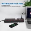 imageCCCEI Metal Power Strip Individual Switches 6 Outlets Heavy Duty Power Strip Surge Protector for Appliances 6 FT Extension Cord Strip 1200J Surge Protector 15A 125V 1875WBlack