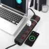 imageCCCEI Metal Power Strip Individual Switches 6 Outlets Heavy Duty Power Strip Surge Protector for Appliances 6 FT Extension Cord Strip 1200J Surge Protector 15A 125V 1875WBlack