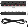 imageCCCEI Metal Power Strip Individual Switches 6 Outlets Heavy Duty Power Strip Surge Protector for Appliances 6 FT Extension Cord Strip 1200J Surge Protector 15A 125V 1875WBlack