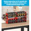 imageCCCEI Modular Desk Power Tools Organizer with Charging Station 4 Layer Drills Battery Storage Wall Mount Garage Shop Organization Anniversary Birthday Gifts for Men Father Yellow 6FT CordRed