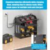 imageCCCEI Modular Desk Power Tools Organizer with Charging Station 4 Layer Drills Battery Storage Wall Mount Garage Shop Organization Anniversary Birthday Gifts for Men Father Yellow 6FT CordBlack