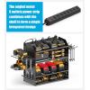 imageCCCEI Modular Desk Power Tools Organizer with Charging Station 4 Layer Drills Battery Storage Wall Mount Garage Shop Organization Anniversary Birthday Gifts for Men Father Yellow 6FT CordBlack