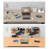 imageCCCEI Modular Pegboard Desk Organizer and Storage Gaming Office Supplies Shelf Accessories with Outlets and USB Metal Privacy Panels Peg board Deco Clamp on Table Gifts for Men 6FT6FT Cord