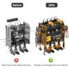 imageCCCEI Modular Pegboard Rack Power Tool Organizer with Charging Station 4 Layer Wall Mount Drill Holder Tools Battery Charger Organizer Garage Shop Storage Utility Shelf with 6FT Power Strip BlackYellow