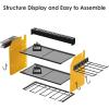 imageCCCEI Modular Power Tool Organizer Wall Mount Charging Station Black 6 Drills Holder with 8 Plug Power Strip Garage Drill Battery Heavy Duty Metal Shelf Utility Rack with Hooks Side StorageYellow