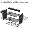 imageCCCEI Modular Power Tool Organizer Wall Mount Charging Station Black 6 Drills Holder with 8 Plug Power Strip Garage Drill Battery Heavy Duty Metal Shelf Utility Rack with Hooks Side StorageBlack