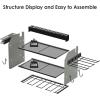 imageCCCEI Modular Power Tool Organizer Wall Mount Charging Station Black 6 Drills Holder with 8 Plug Power Strip Garage Drill Battery Heavy Duty Metal Shelf Utility Rack with Hooks Side StorageGrey