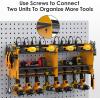 imageCCCEI Modular Power Tool Organizer Wall Mount Charging Station Black 6 Drills Holder with 8 Plug Power Strip Garage Drill Battery Heavy Duty Metal Shelf Utility Rack with Hooks Side StorageYellow