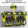 imageCCCEI Modular Power Tool Organizer Wall Mount with Charging Station Garage 4 Drill Storage Shelf with Hooks Screwdriver Drill Bit Heavy Duty Rack Tool Battery Holder Built in 8 Outlet Power StripDGreen